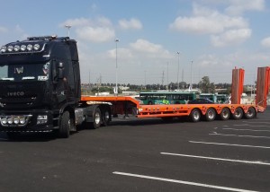 נתמך ציוד חריג 5 סרנים 82 טון מתארך